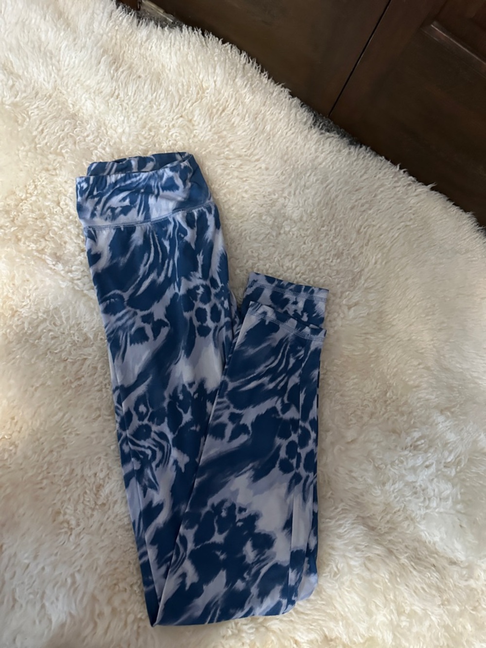 Blue Tie-Dye Print Leggings S